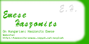 emese haszonits business card